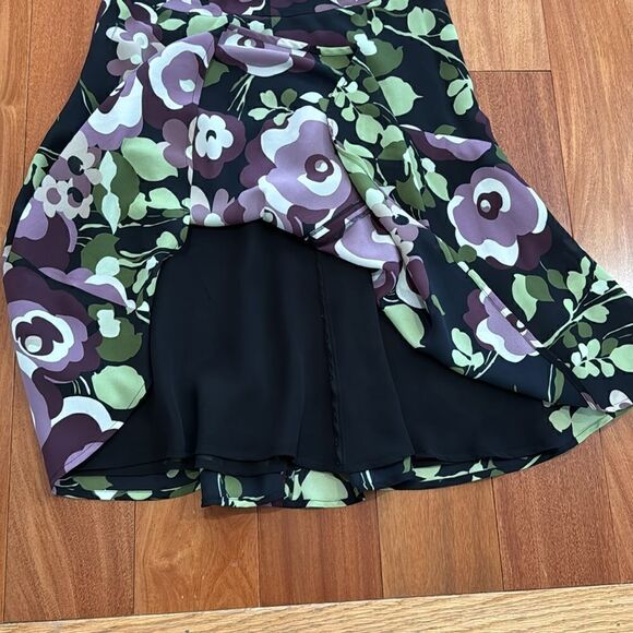 Ann Taylor Women A Line Skirt Purple Floral Chiffon Lined Zip Career size 8 - Picture 4 of 7